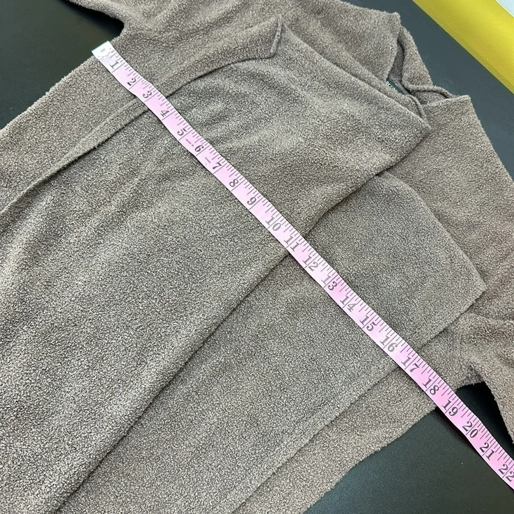 Barefoot Dreams Cozychic Lite Taupe Waterfall Island Wrap Open Cardigan S/M 903‎